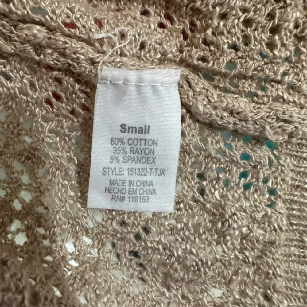Poof! Sweater Free People‎ Vibes!  Size Small Cream Beige  Lightweight